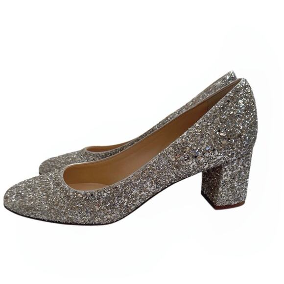 Kate Spade Dolores Block-Heel Silver Glitter Pumps - NIB! - Picture 5 of 9